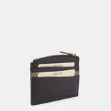 Black leather card holder