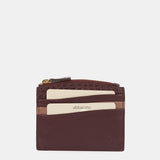 Burgundy leather card holder