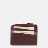 Burgundy leather card holder