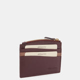 Burgundy leather card holder