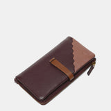 Cartera grande en piel bicolor burdeos