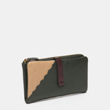 Large wallet in green two-tone leather