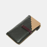 Large wallet in green two-tone leather