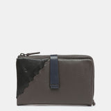 Medium wallet in two-tone grey leather