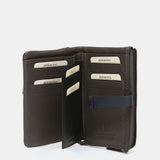 Medium wallet in two-tone grey leather