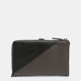 Medium wallet in two-tone grey leather