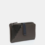 Medium wallet in two-tone grey leather