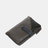 Medium wallet in two-tone grey leather