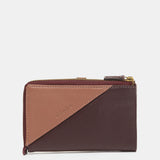 Medium wallet in two-tone burgundy leather