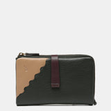 Medium wallet in green two-tone leather