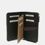 Medium wallet in green two-tone leather