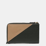 Medium wallet in green two-tone leather