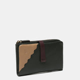 Medium wallet in green two-tone leather