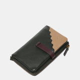 Medium wallet in green two-tone leather