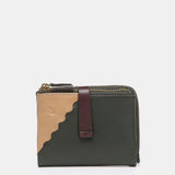 Small wallet in green two-tone leather