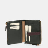 Small wallet in green two-tone leather