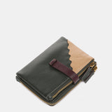 Small wallet in green two-tone leather
