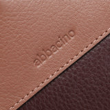 Cartera pequeña en piel bicolor burdeos