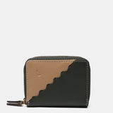 Small wallet in green two-tone leather