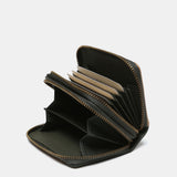 Small wallet in green two-tone leather