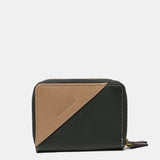 Small wallet in green two-tone leather
