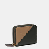 Small wallet in green two-tone leather