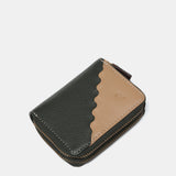 Small wallet in green two-tone leather