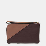 Two-tone burgundy leather toiletry bag