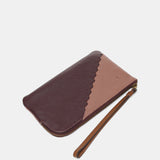 Two-tone burgundy leather toiletry bag