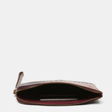 Two-tone burgundy leather toiletry bag