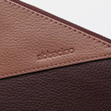 Two-tone burgundy leather toiletry bag