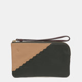 Two-tone green leather toiletry bag