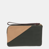 Two-tone green leather toiletry bag