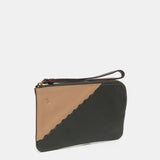 Two-tone green leather toiletry bag