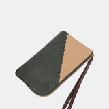 Two-tone green leather toiletry bag