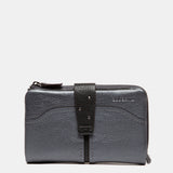 Cartera mediana en piel plateada