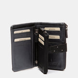 Cartera mediana en piel plateada