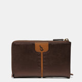 Cartera mediana en piel bronce