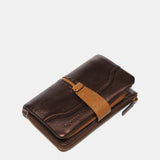 Cartera mediana en piel bronce