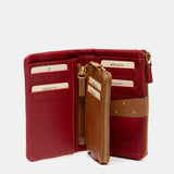 Cartera mediana en piel roja