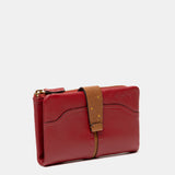 Cartera mediana en piel roja