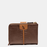 Cartera pequeña en piel bronce