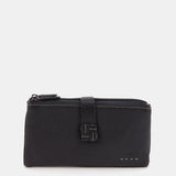 Large black leather wallet