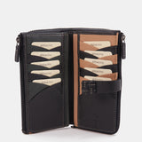 Large black leather wallet