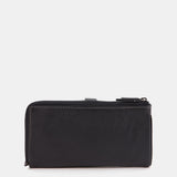 Large black leather wallet