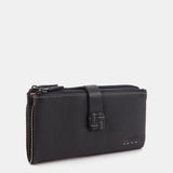 Large black leather wallet