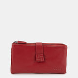 Cartera grande en piel roja