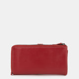 Cartera grande en piel roja