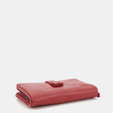 Cartera grande en piel roja
