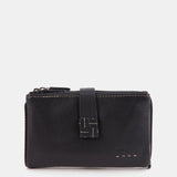 Medium black leather wallet